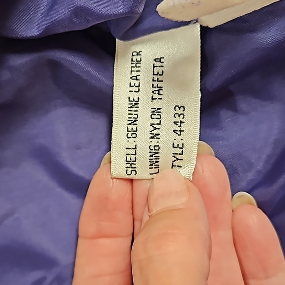 Purple leather bomber biker moto jacket pockets lined Wilson's Leather - Picture 13 of 16